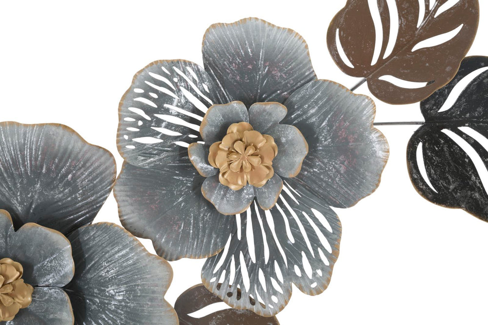 Metall Blumen und Blattmuster Wanddekoration