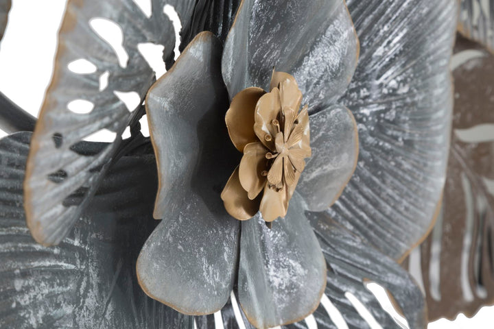 Metall Blumen und Blattmuster Wanddekoration