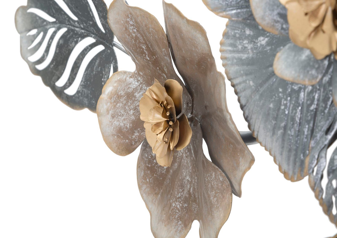 Metall Blumen und Blattmuster Wanddekoration