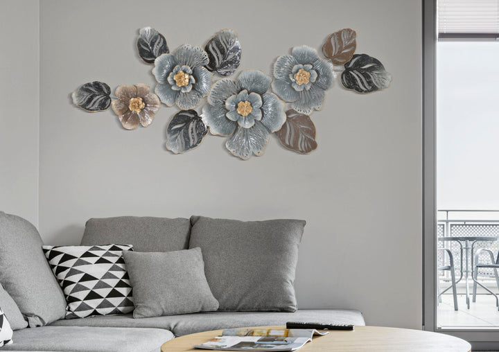 Metall Blumen und Blattmuster Wanddekoration