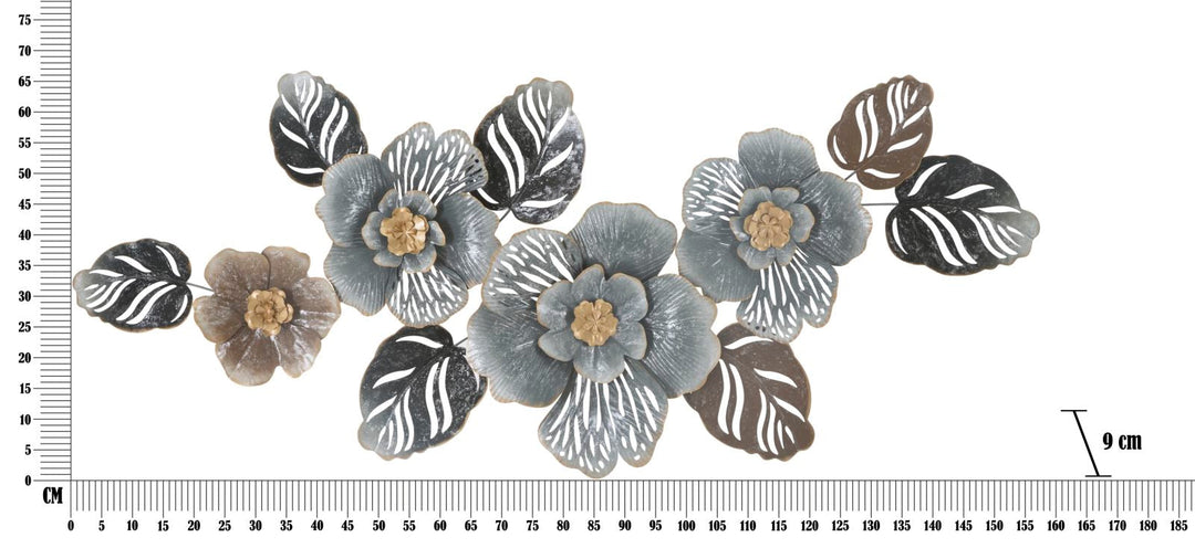 Metall Blumen und Blattmuster Wanddekoration