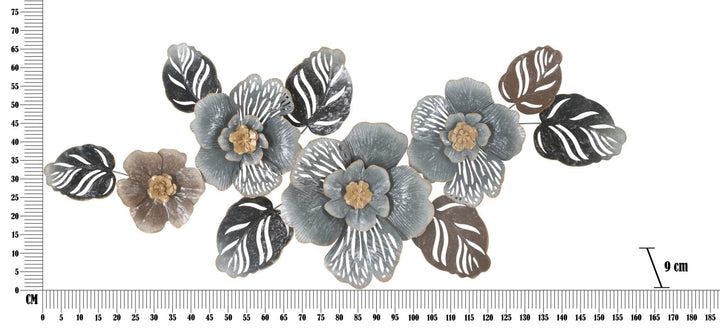 Metall Blumen und Blattmuster Wanddekoration