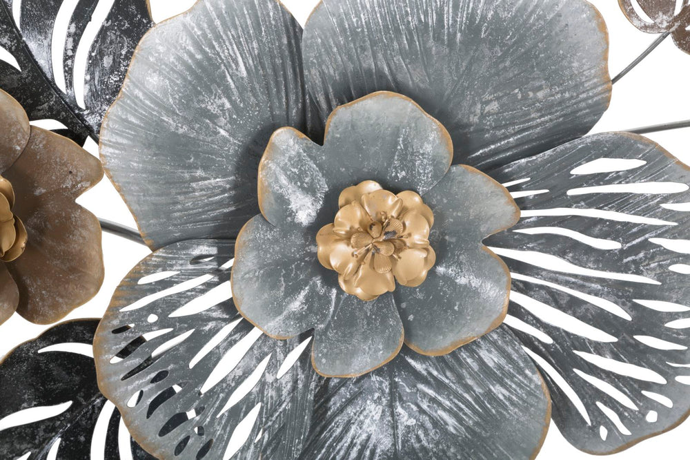 Metall Blumen und Blattmuster Wanddekoration