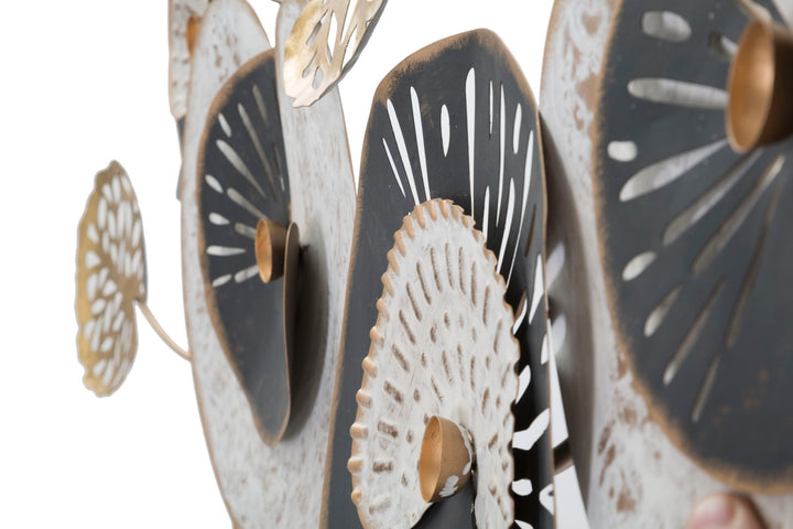 Metall Blumen und Blattmuster Wanddekoration