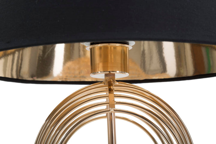 Goldfarbene und schwarze Metall-Tischlampe