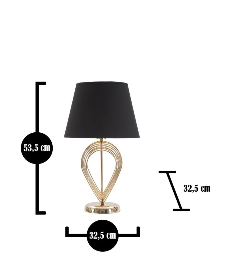 Goldfarbene und schwarze Metall-Tischlampe