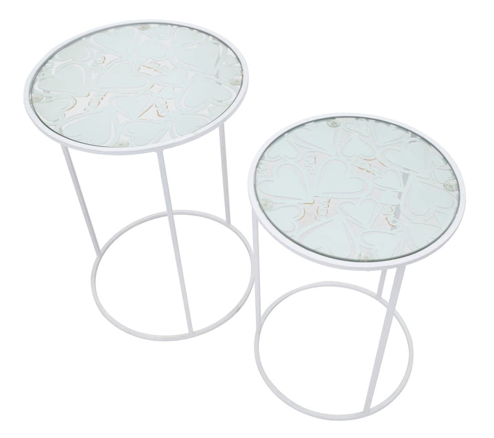 Kleiner runder Metalltisch mit Marmorplatte in Gold