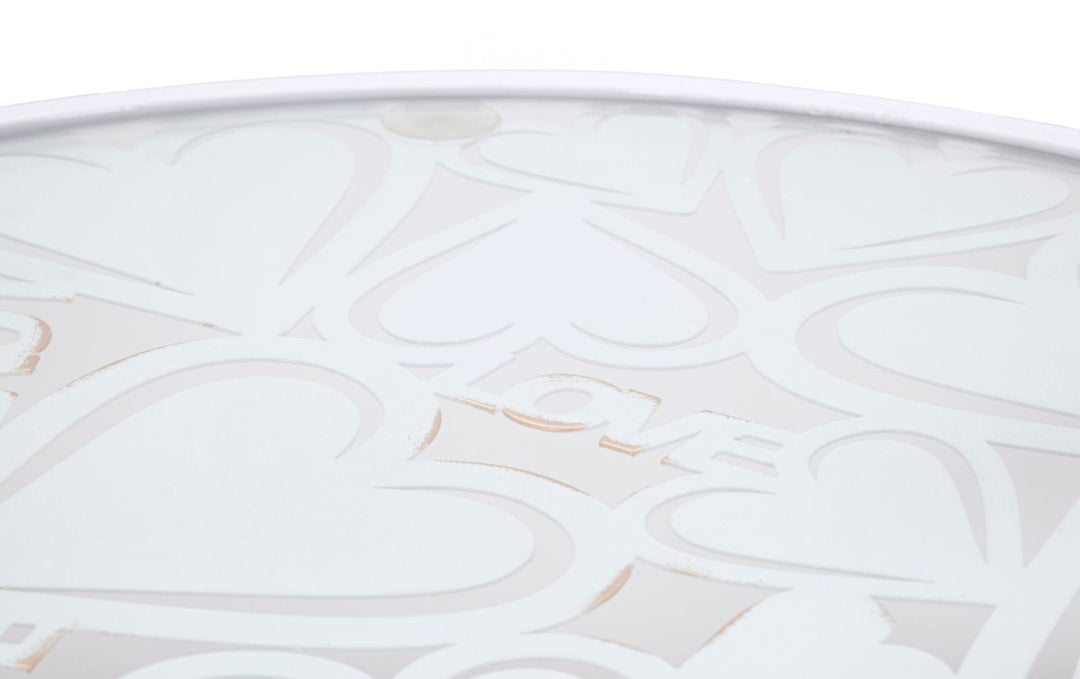 Kleiner runder Metalltisch mit Marmorplatte in Gold