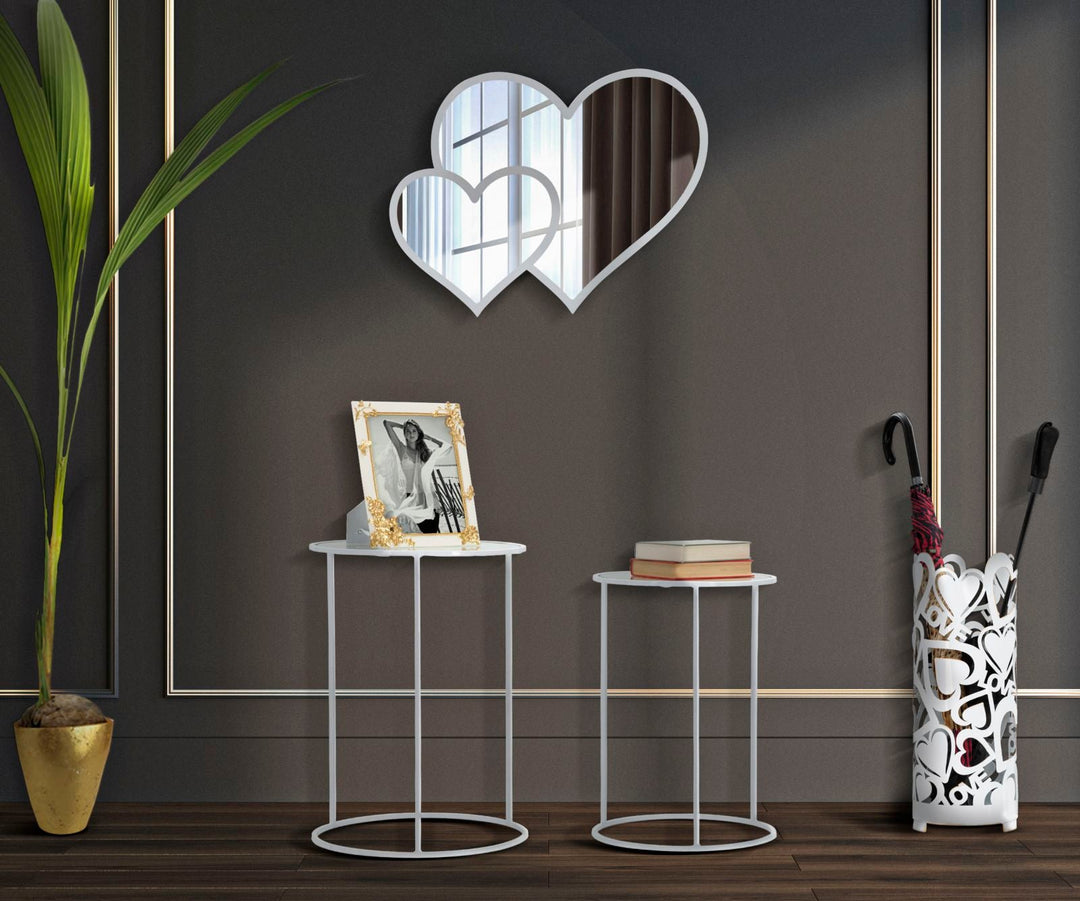 Kleiner runder Metalltisch mit Marmorplatte in Gold