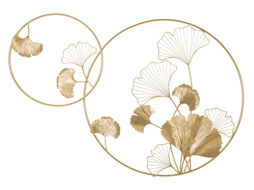 Goldene Blumenwanddekoration in rundem Rahmen