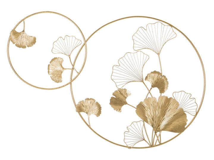 Goldene Blumenwanddekoration in rundem Rahmen