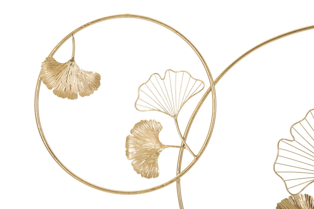 Goldene Blumenwanddekoration in rundem Rahmen
