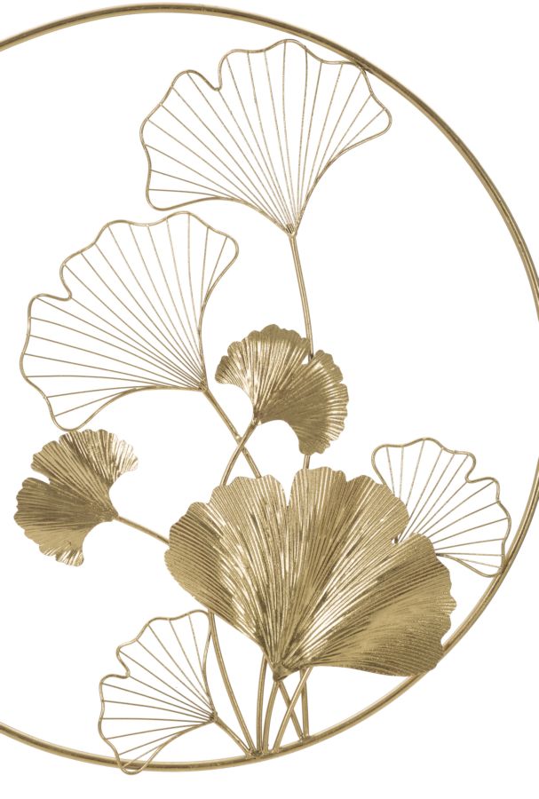 Goldene Blumenwanddekoration in rundem Rahmen