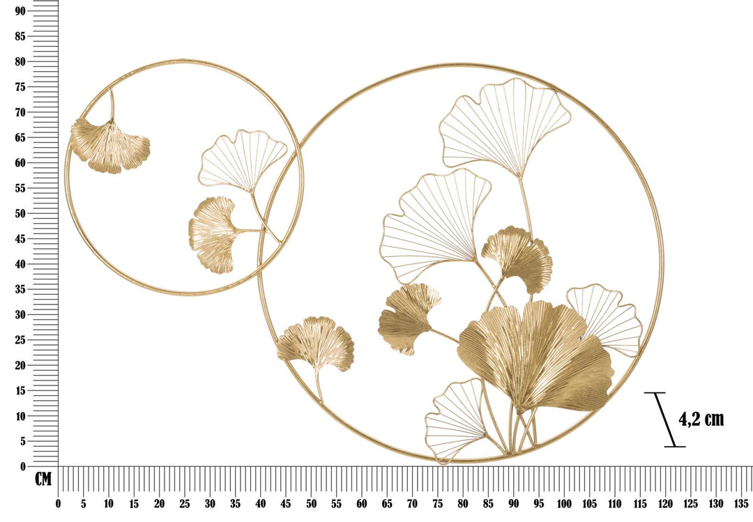 Goldene Blumenwanddekoration in rundem Rahmen