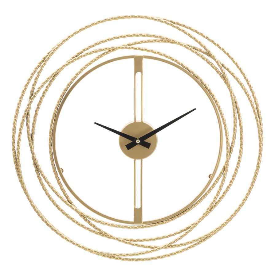 Gold Metall Geometrische Kreis dekoriert Wanduhr