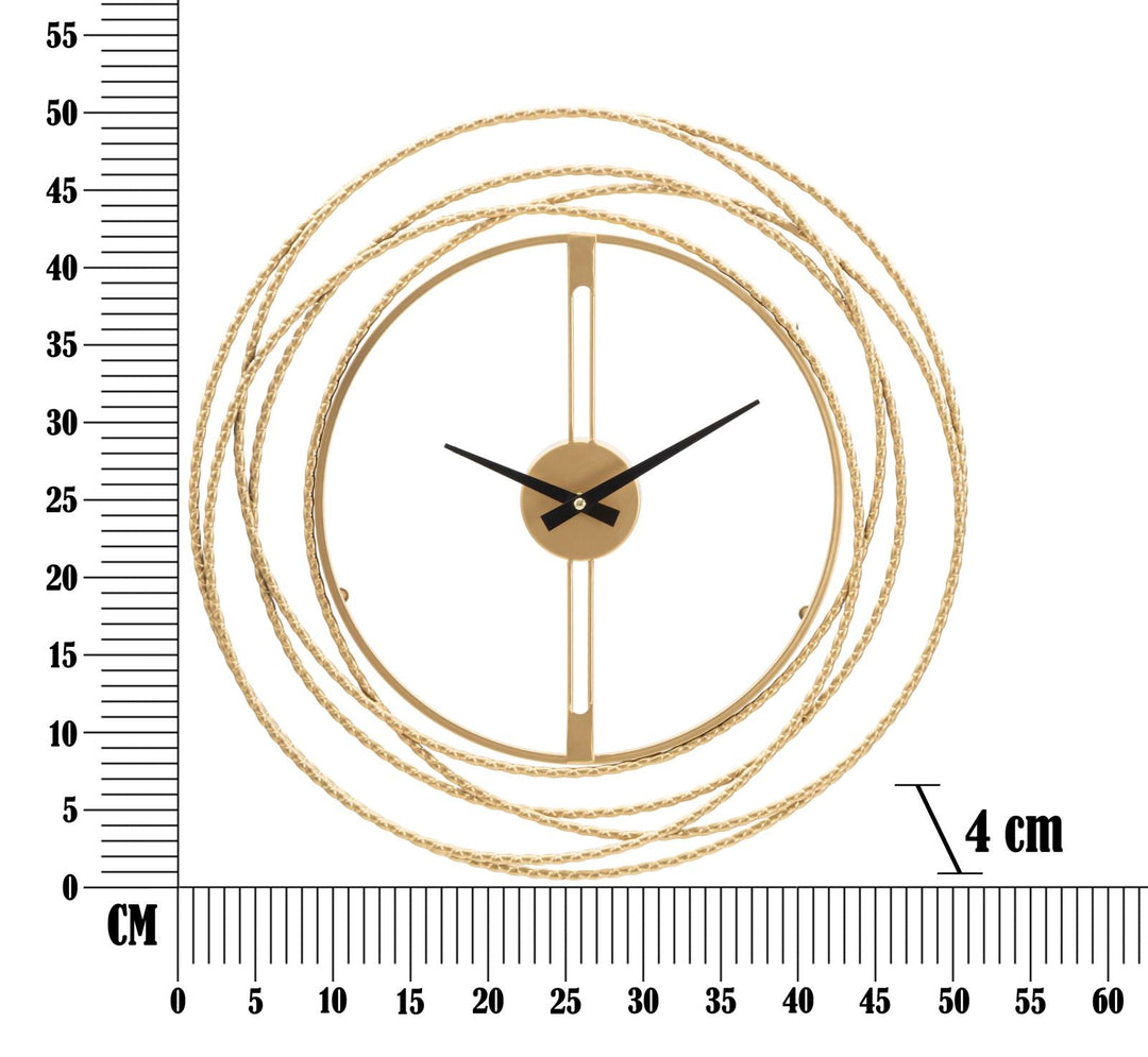 Gold Metall Geometrische Kreis dekoriert Wanduhr