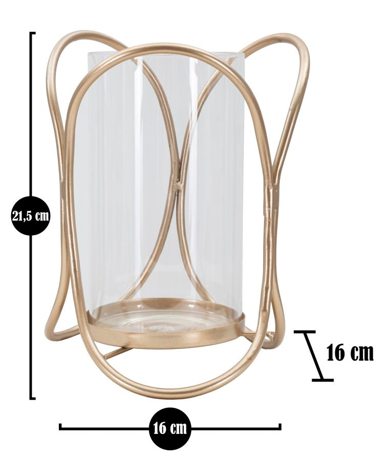 Geometrischer Kerzenhalter aus Goldmetall