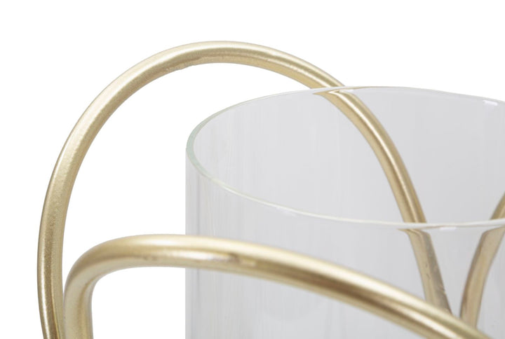 Geometrischer Kerzenhalter aus Goldmetall
