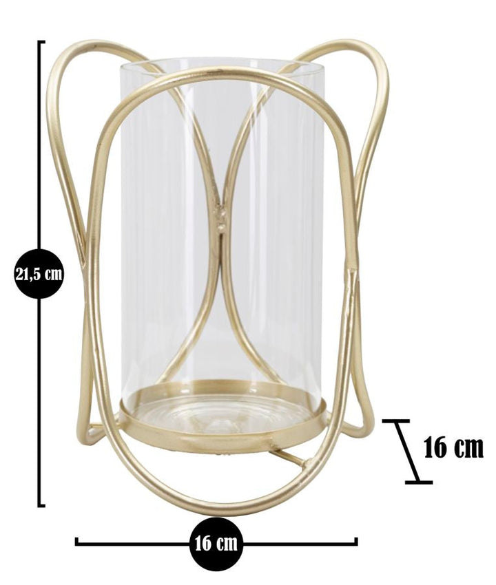 Geometrischer Kerzenhalter aus Goldmetall