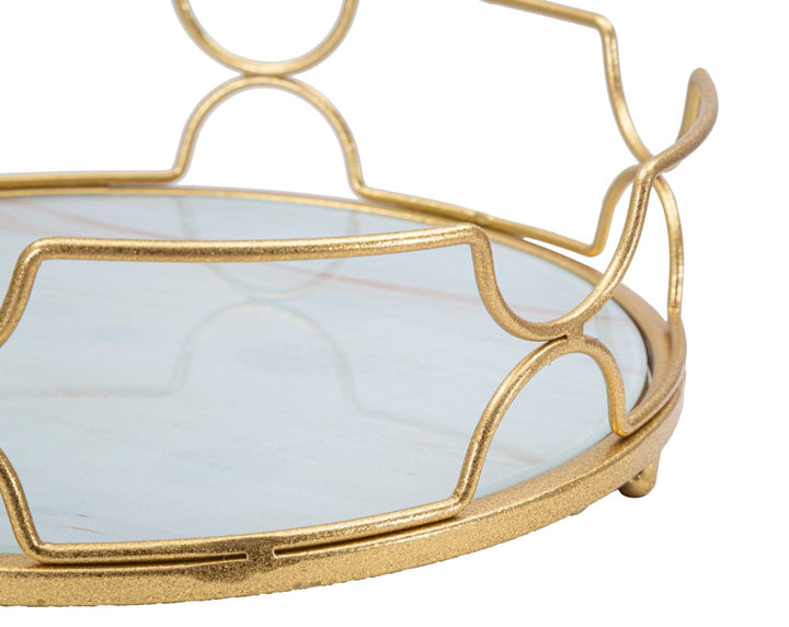 Goldenes Glastablett (Moderne Dekoration)