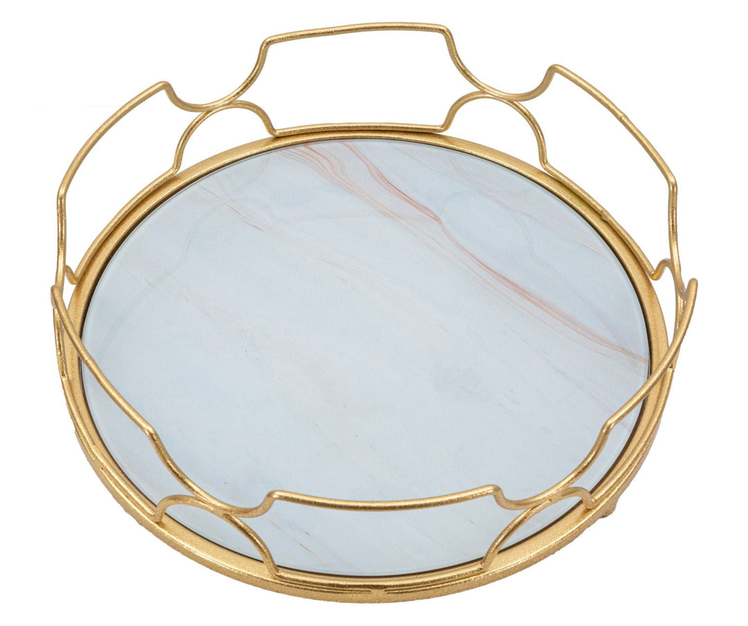 Goldenes Glastablett (Moderne Dekoration)