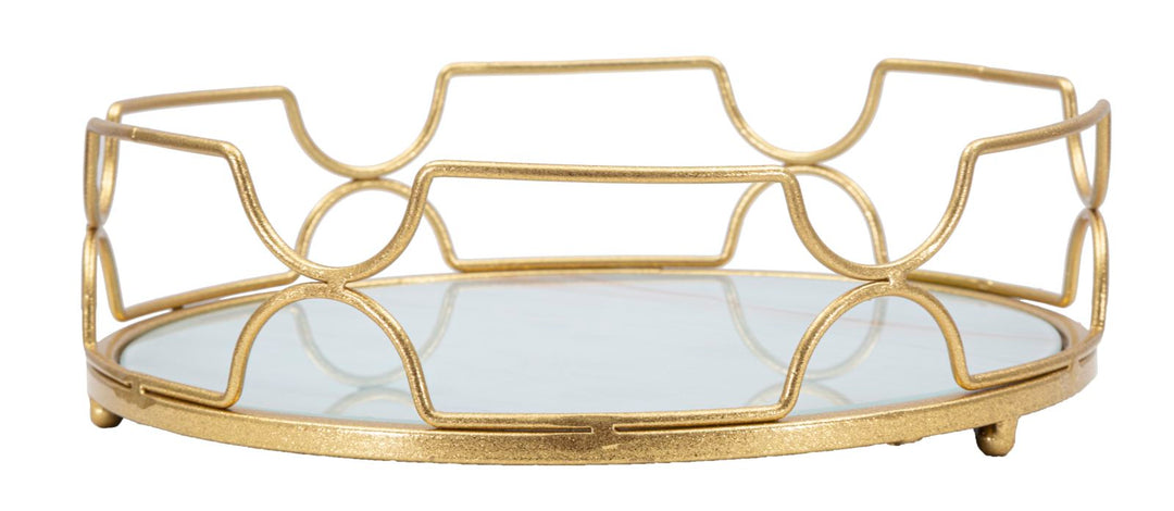 Goldenes Glastablett (Moderne Dekoration)