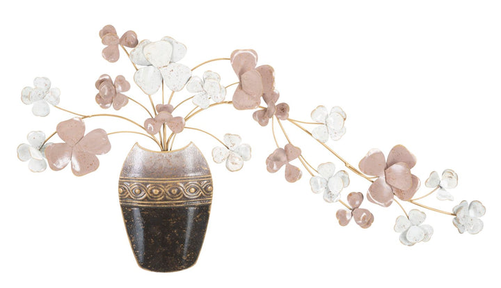 Metallvase mit Blumen Wanddekoration