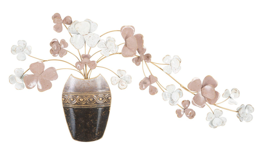 Metallvase mit Blumen Wanddekoration