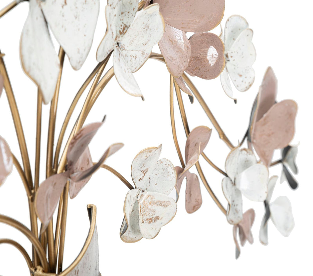 Metallvase mit Blumen Wanddekoration