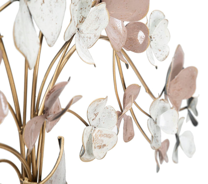 Metallvase mit Blumen Wanddekoration
