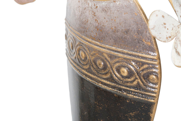 Metallvase mit Blumen Wanddekoration