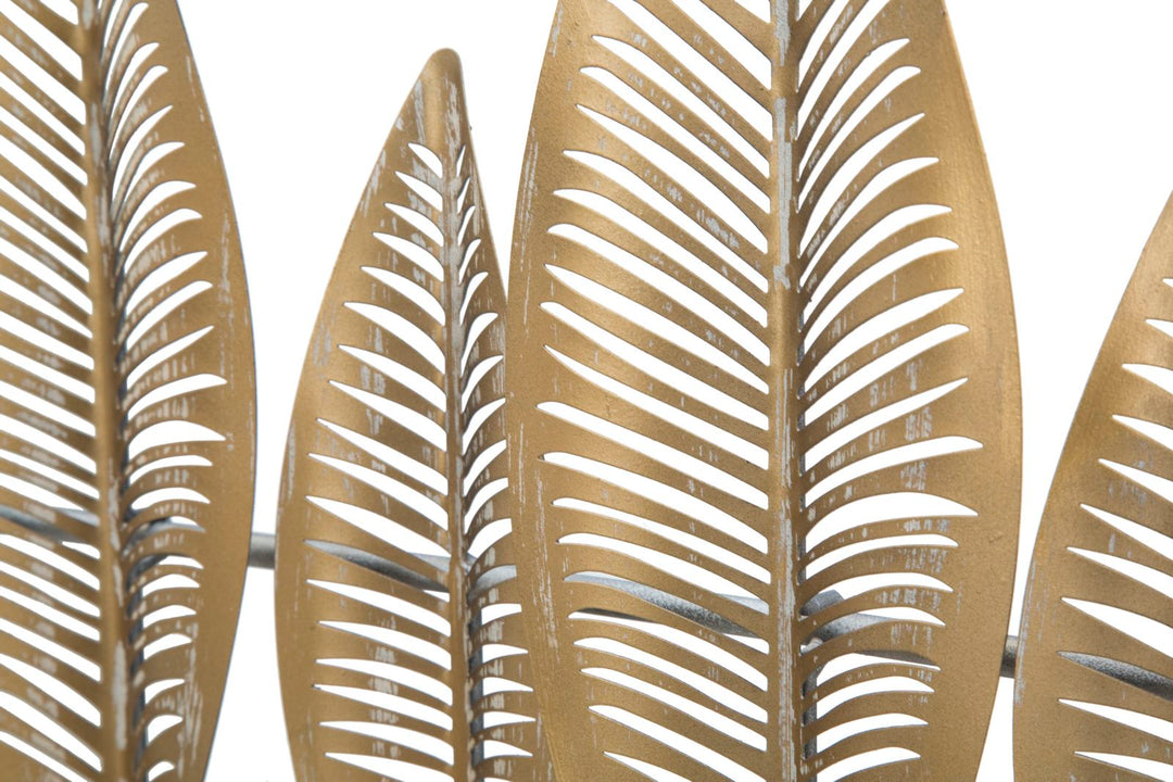 Gold Metall Blattmuster Wandbehang mit 7 Haken