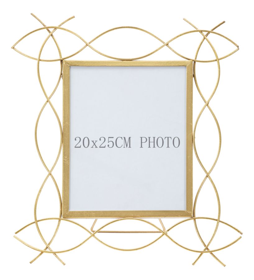 Gold Metallic Metall Wellenlinien Bilderrahmen