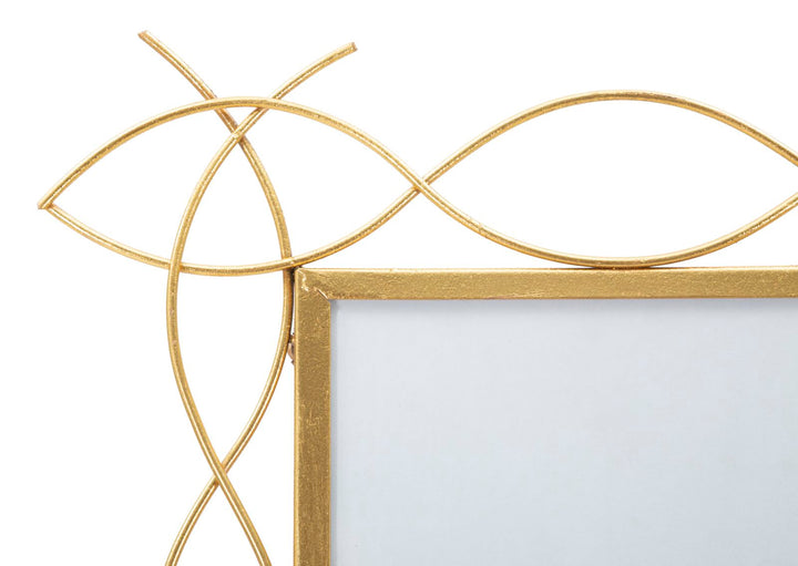 Gold Metallic Metall Wellenlinien Bilderrahmen