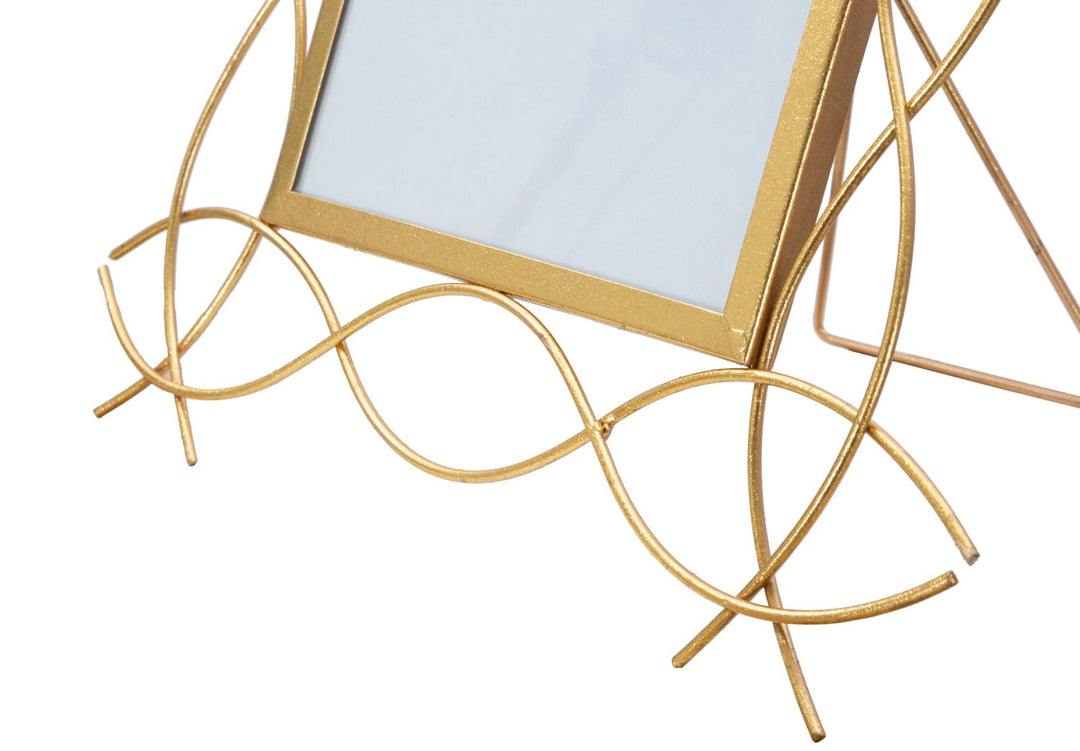 Gold Metallic Metall Wellenlinien Bilderrahmen
