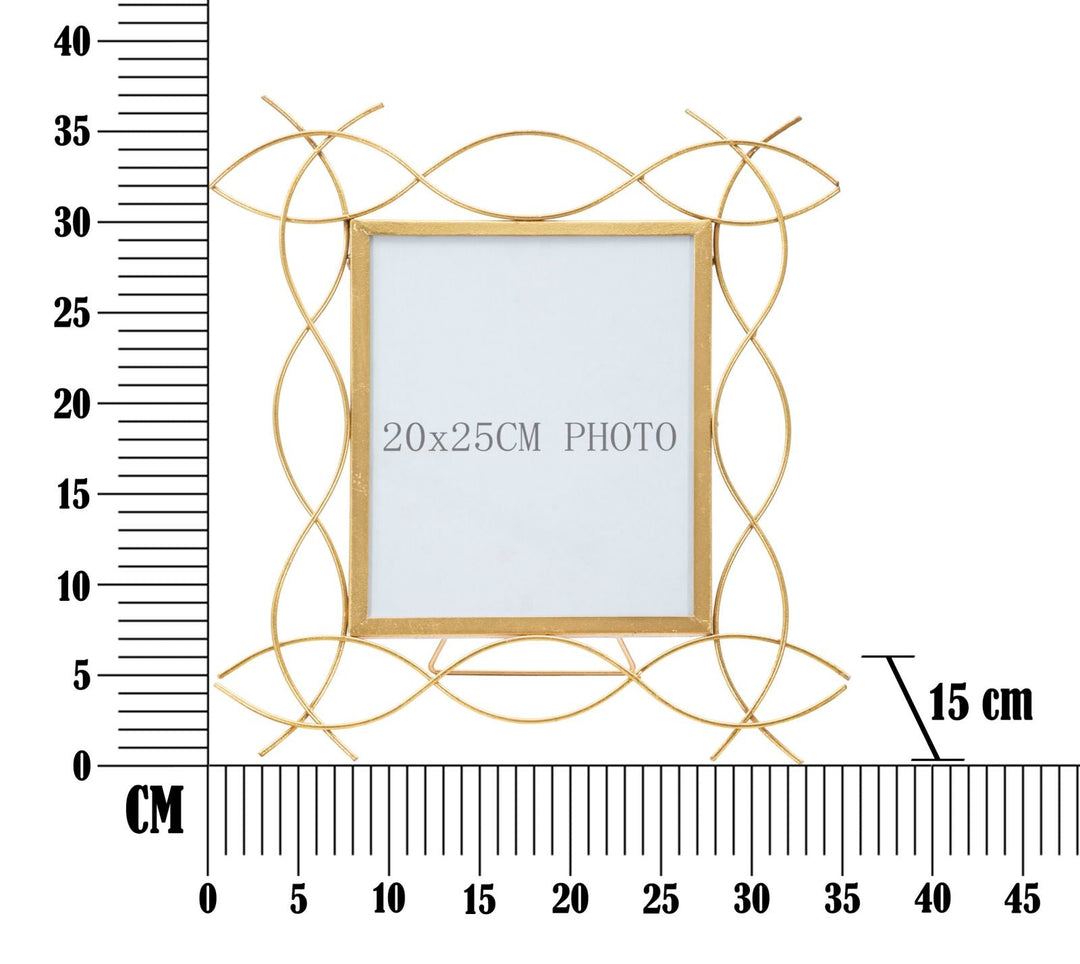 Gold Metallic Metall Wellenlinien Bilderrahmen
