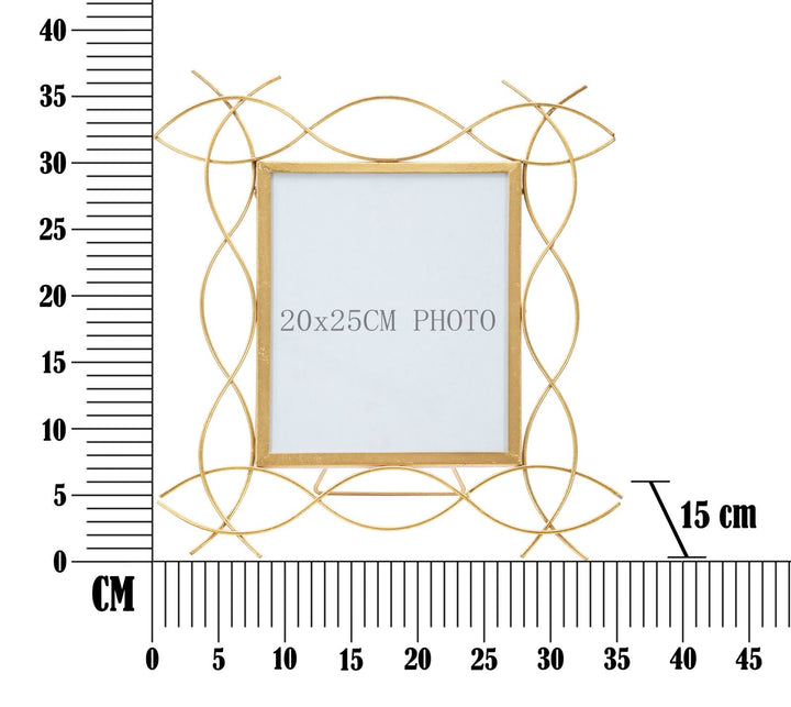 Gold Metallic Metall Wellenlinien Bilderrahmen