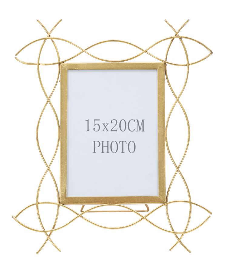 Gold Metallic Metall Wellenlinien Bilderrahmen