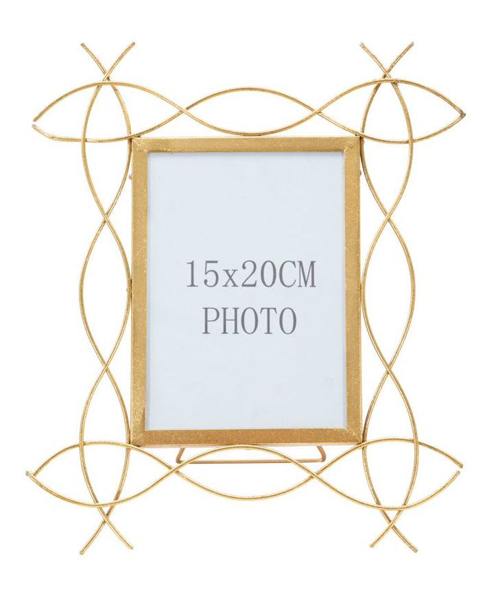 Gold Metallic Metall Wellenlinien Bilderrahmen
