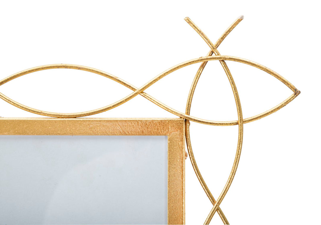 Gold Metallic Metall Wellenlinien Bilderrahmen