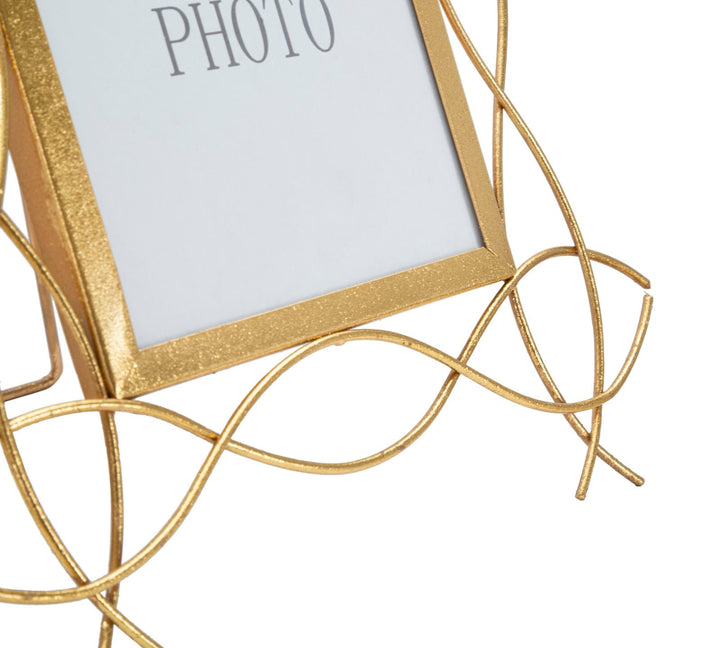 Gold Metallic Metall Wellenlinien Bilderrahmen