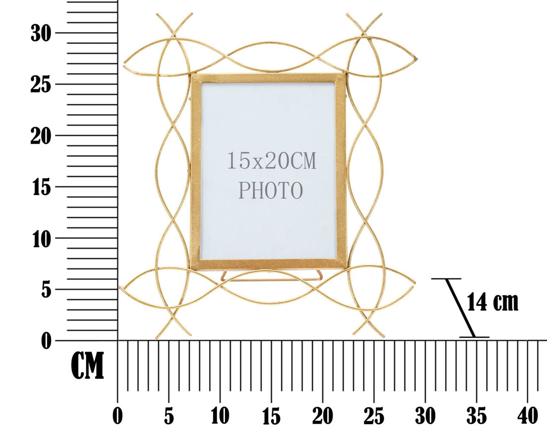 Gold Metallic Metall Wellenlinien Bilderrahmen