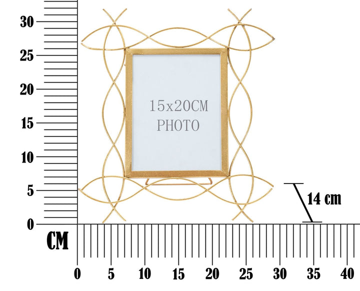 Gold Metallic Metall Wellenlinien Bilderrahmen