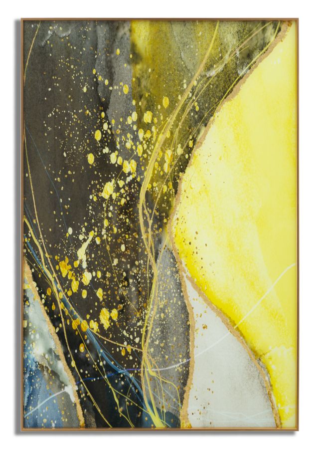Gold und Schwarz Modernes Glas Wandpaneel