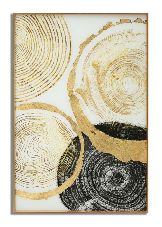 Gold Farbe Holz Muster Modernes Glas Wandpaneel