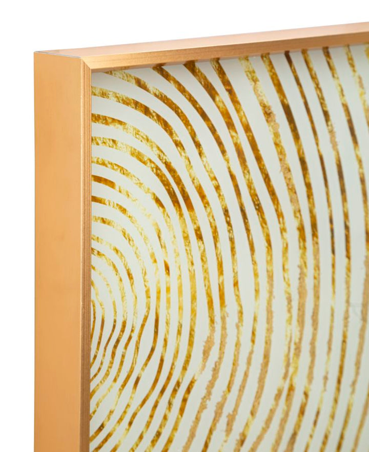 Gold Farbe Holz Muster Modernes Glas Wandpaneel