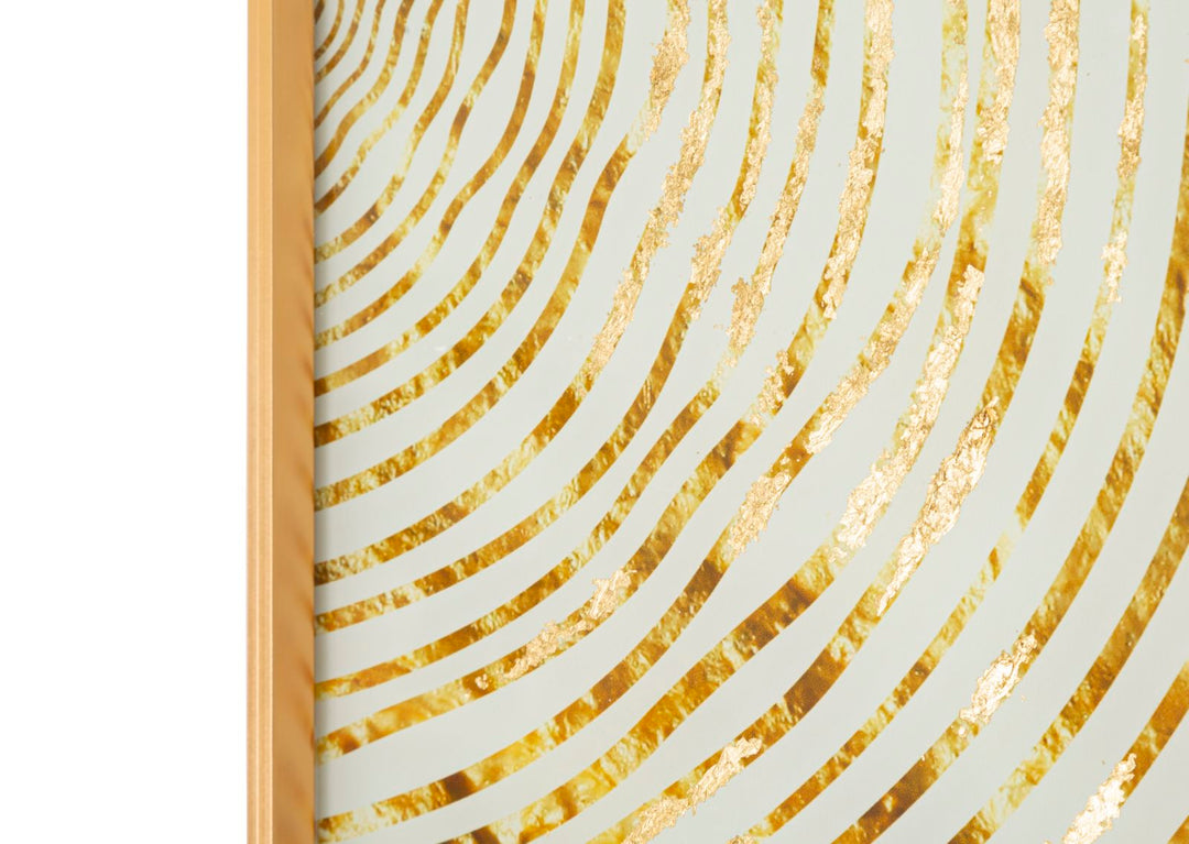 Gold Farbe Holz Muster Modernes Glas Wandpaneel
