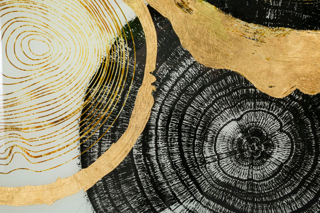 Gold Farbe Holz Muster Modernes Glas Wandpaneel