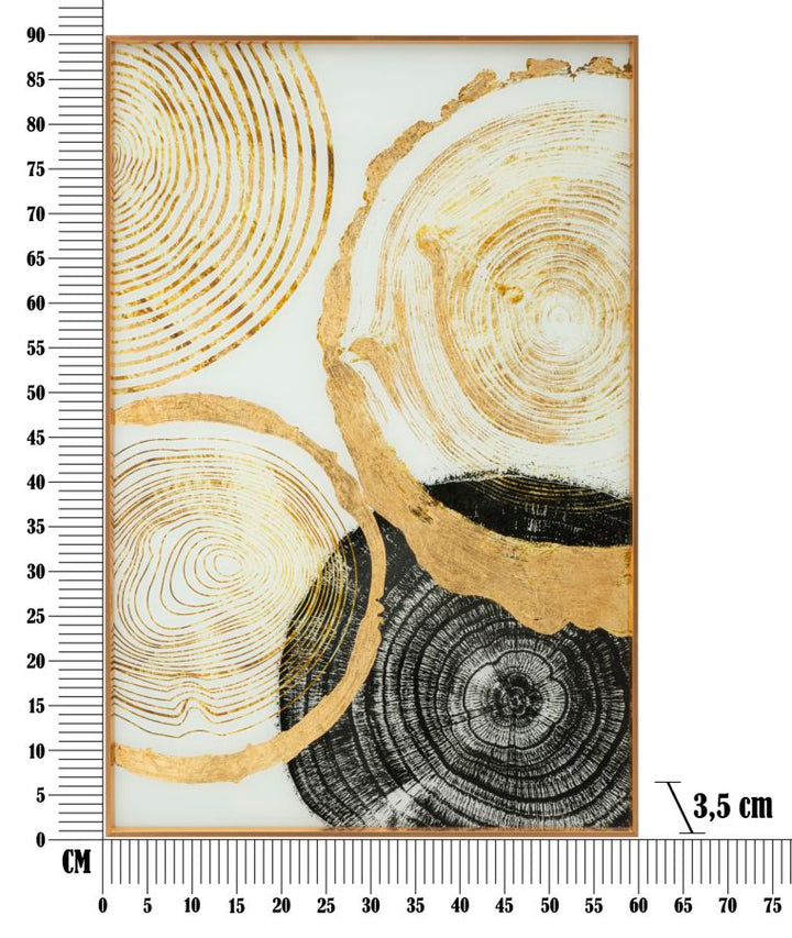 Gold Farbe Holz Muster Modernes Glas Wandpaneel
