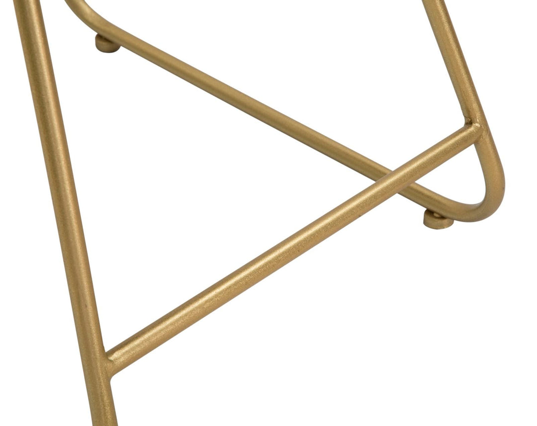 Herzförmiger Stuhl aus rosa Samt mit goldenen Metallbeinen
